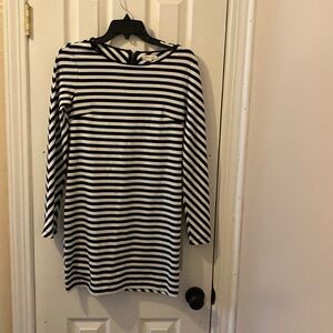 Silence and noise white and black stripe dress